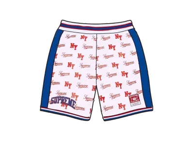 Supreme x Mitchell & Ness Monogram Basketball Short "White"