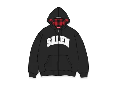 Supreme x SALEM Zip Up Hooded Sweatshirt "Black"