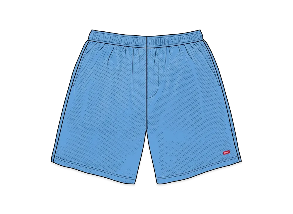 Supreme Small Box Baggy Mesh Short "Light Blue"