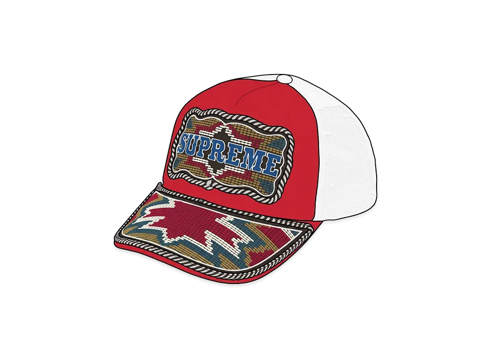 Supreme Western Embroidered Mesh Back 5-Panel "Red"