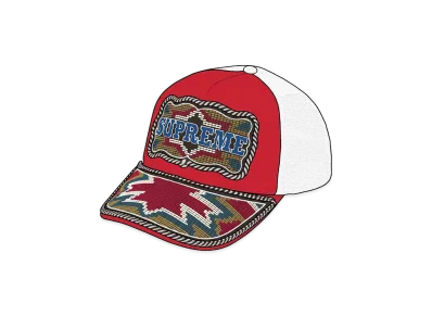 Supreme Western Embroidered Mesh Back 5-Panel "Red"