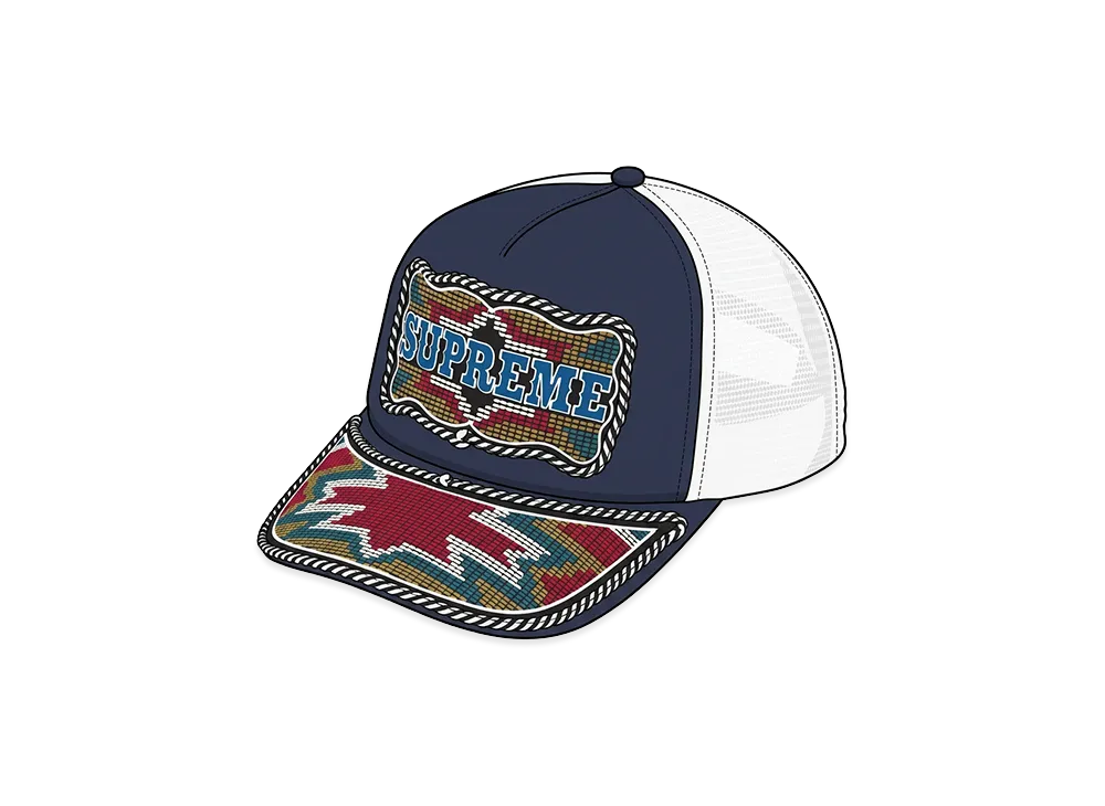Supreme Western Embroidered Mesh Back 5-Panel "Navy"