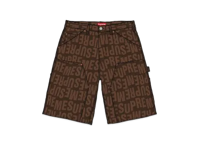 Supreme Repeat Jacquard Double Knee Denim Short "Dark Brown"