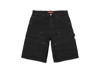 Supreme Repeat Jacquard Double Knee Denim Short "Black"