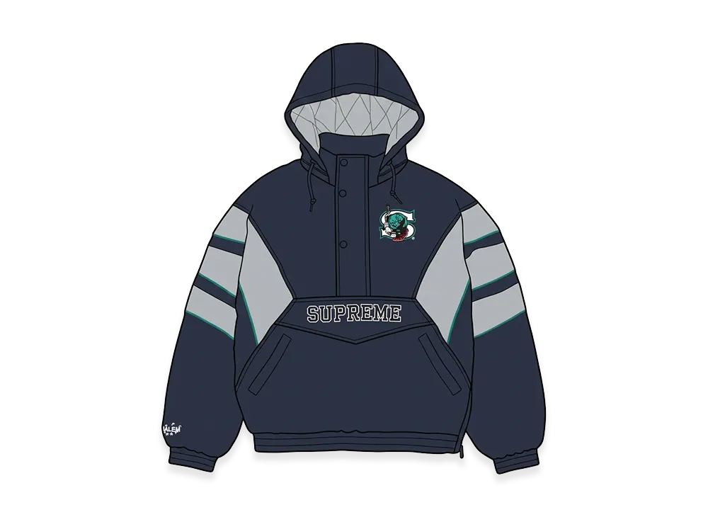 Supreme x SALEM Half Zip Stadium Jacket "Navy"