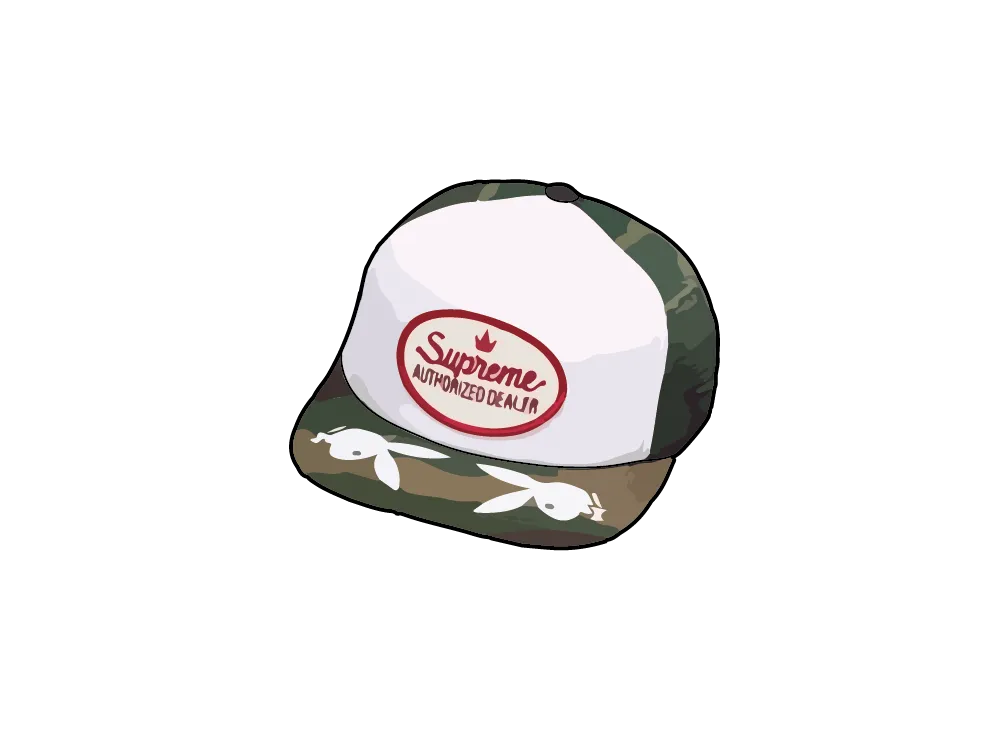 Supreme x Playboy Mesh Back 5-Panel "Woodland Camo"