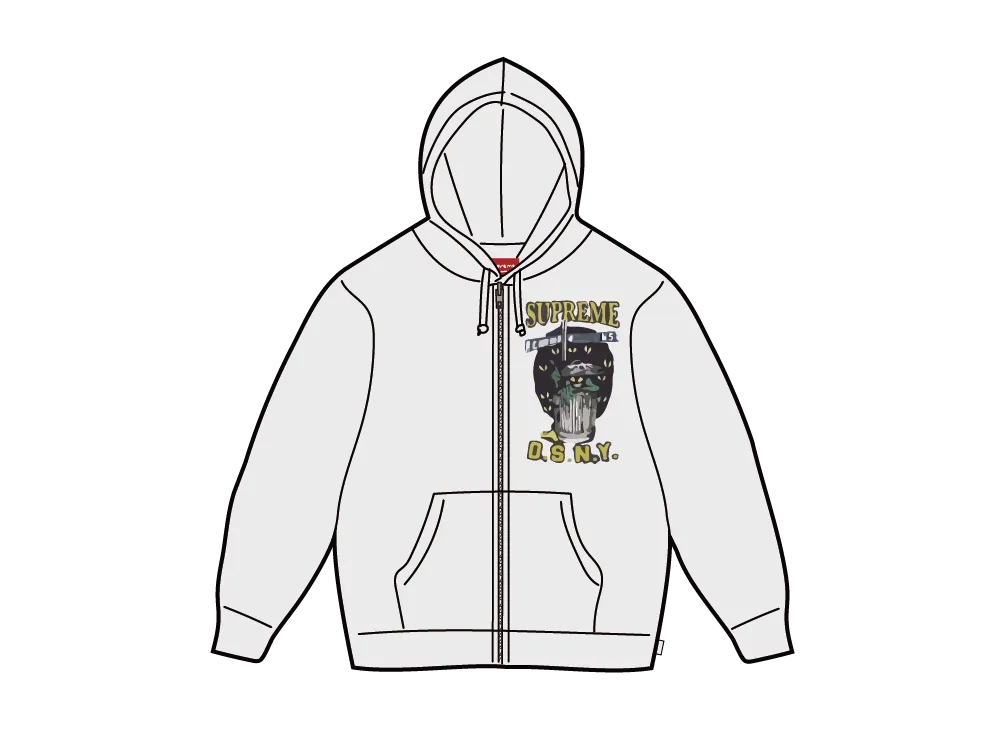 Supreme x DSNY Zip Up Hooded Sweatshirt "Ash Grey"