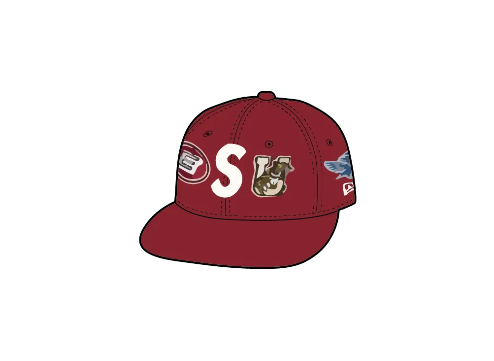 Supreme Mascots S Logo New Era "Dark Red"