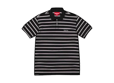 Supreme Washed Stripe Polo "Black"