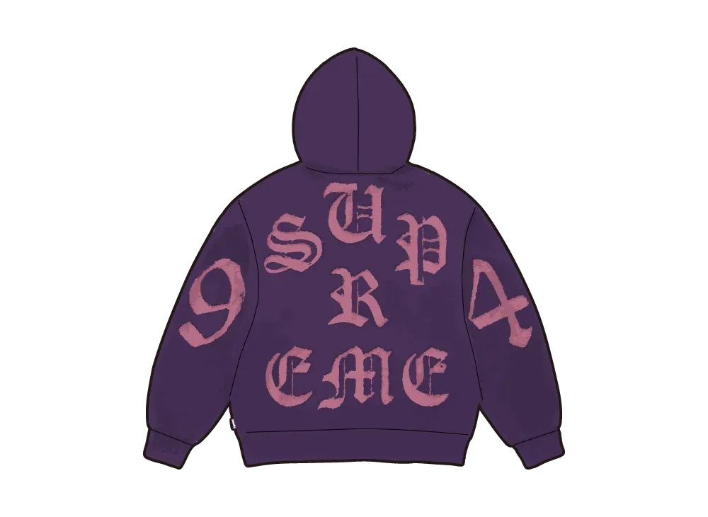 Supreme Cut Out Zip Up Hooded Sweatshirt "Dark Purple"