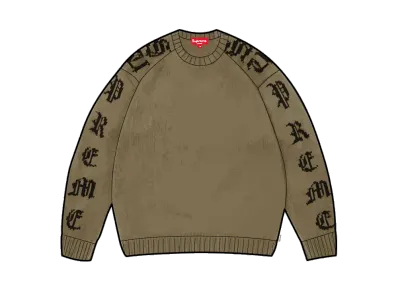 Supreme Old English Sleeves Sweater "Olive"