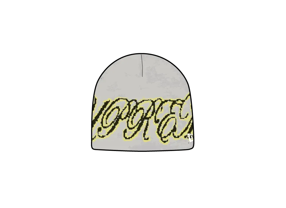 Supreme New Era Cursive Beanie "Grey"