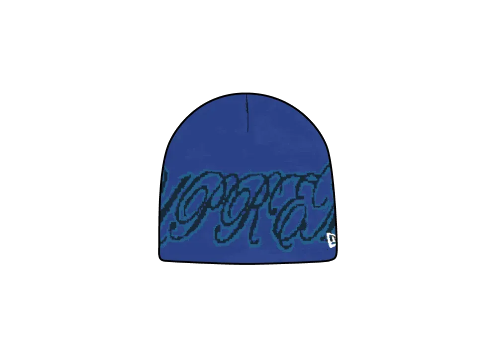 Supreme New Era Cursive Beanie "Royal"