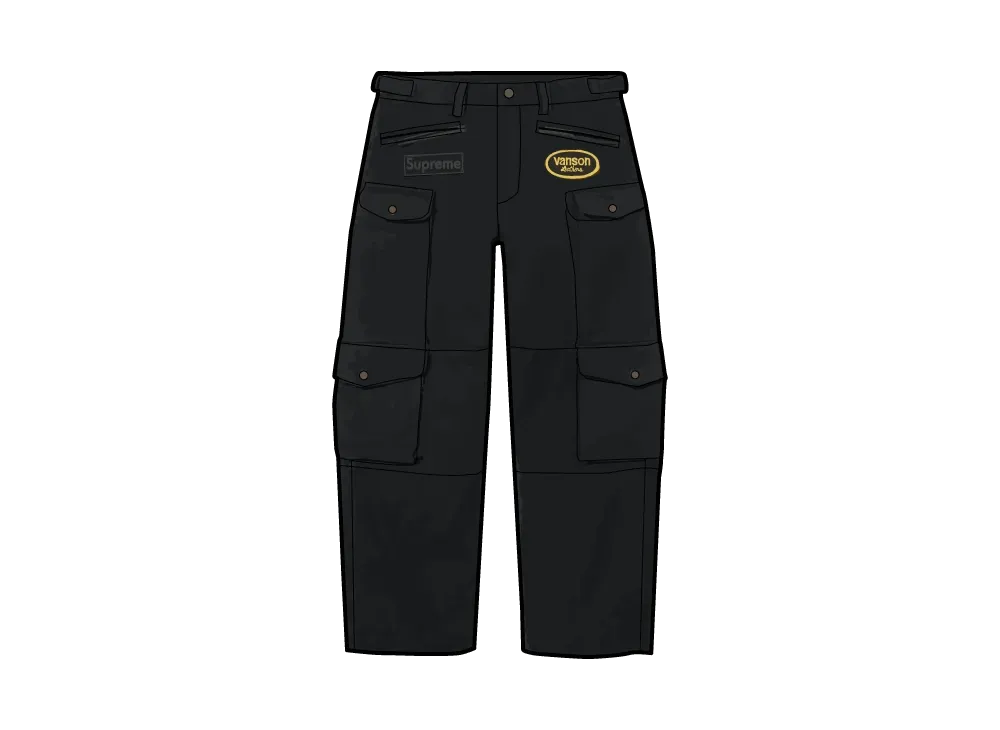 シュプリーム x バンソンレザーズ コーデュラパンツ "ブラック"