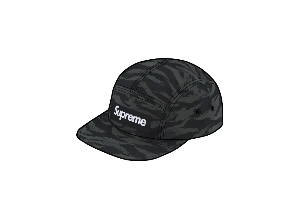 Supreme Tiger Camo Ripstop Camp Cap "Black"