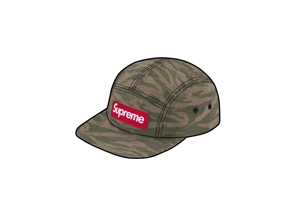 Supreme Tiger Camo Ripstop Camp Cap "Olive"