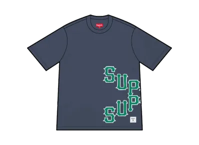 Supreme Cracked Spellout S/S Top "Washed Navy"