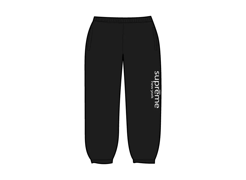 シュプリーム クラシックロゴ スウェットパンツ "ブラック"