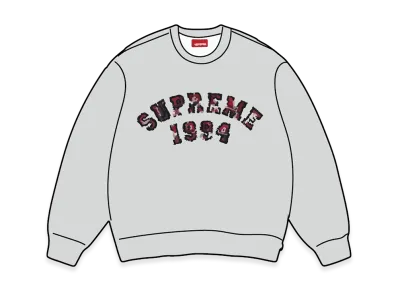 Supreme Plaid Arc Crewneck "Heather Grey"