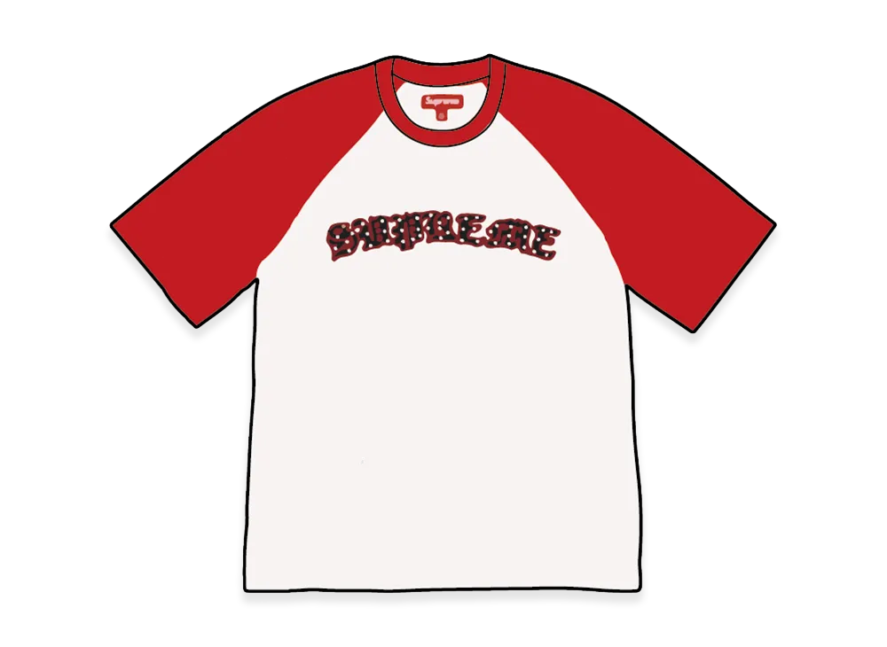 Supreme Rhinestone Raglan S/S Top "White"