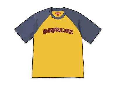 Supreme Rhinestone Raglan S/S Top "Gold"