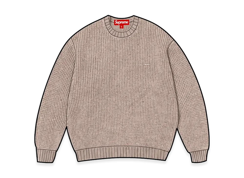 Supreme Washed Small Box Waffle Sweater "Light Brown"