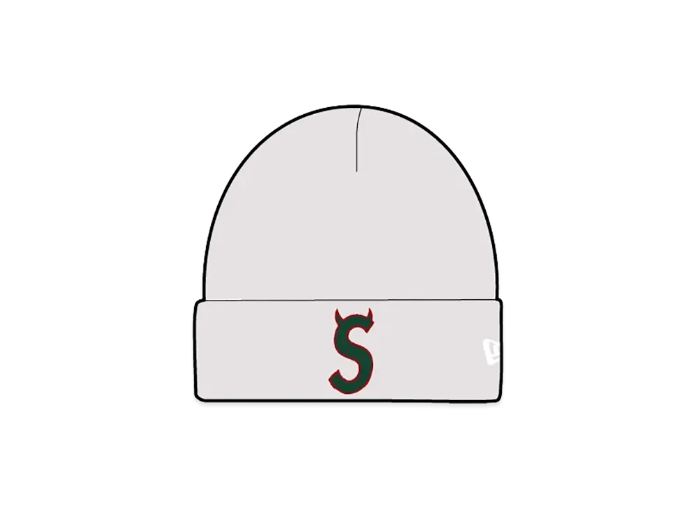 Supreme New Era Devil S Logo Beanie "Ash Grey"