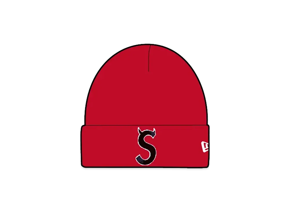 Supreme New Era Devil S Logo Beanie "Red"