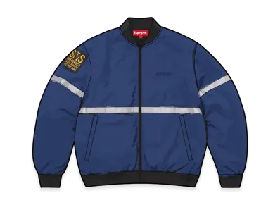 Supreme Zip-Off Sleeve Reflective Stripe Jacket "Navy"