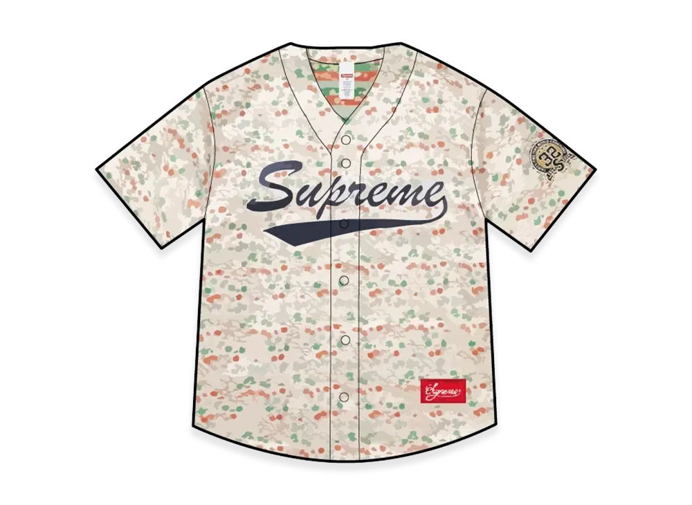 Supreme Floral Jacquard Baseball Jersey "White"