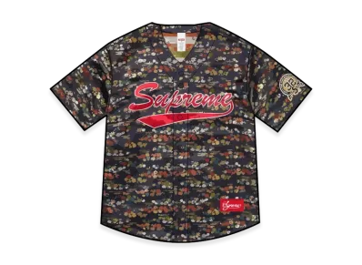 Supreme Floral Jacquard Baseball Jersey "Navy"