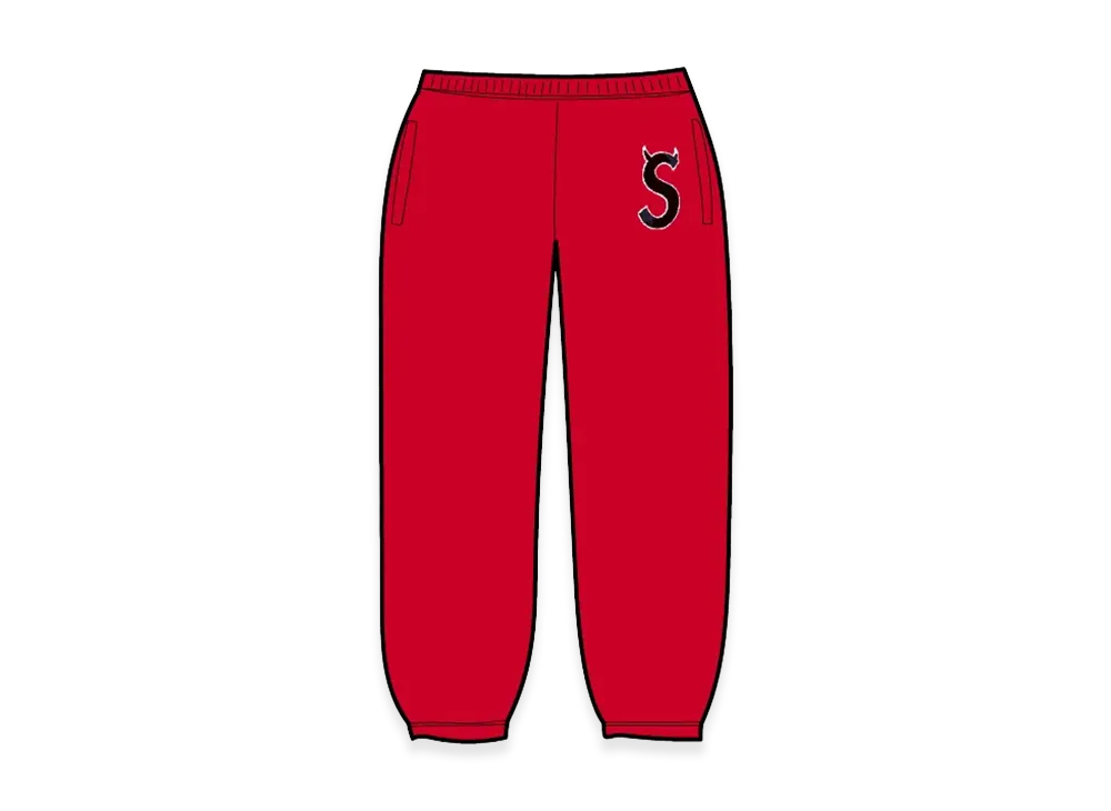 Supreme Devil S Logo Sweatpant "Red"