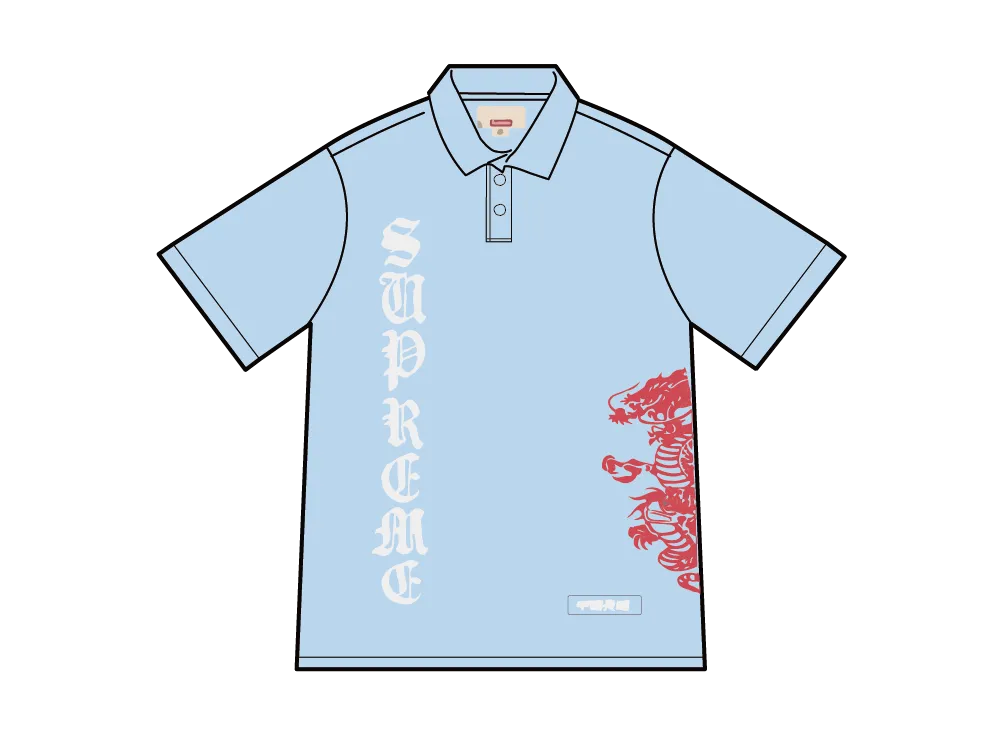 Supreme x The Great China Wall Dragon Polo "Light Blue"