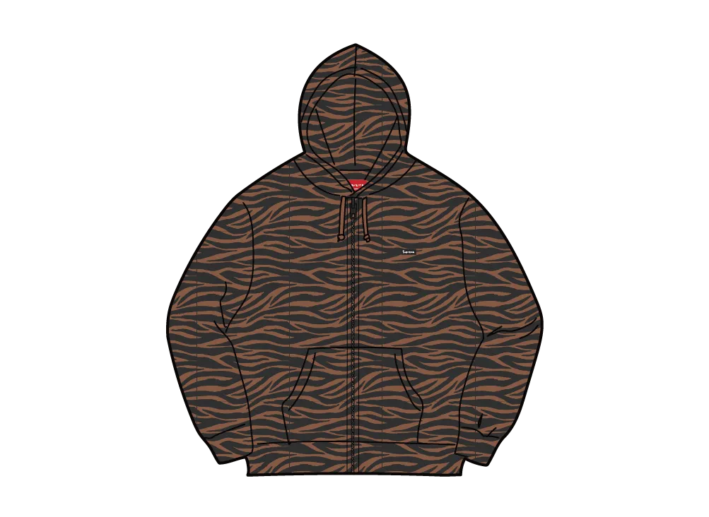 Supreme Small Box Zip Up Hooded Sweatshirt "Tiger"
