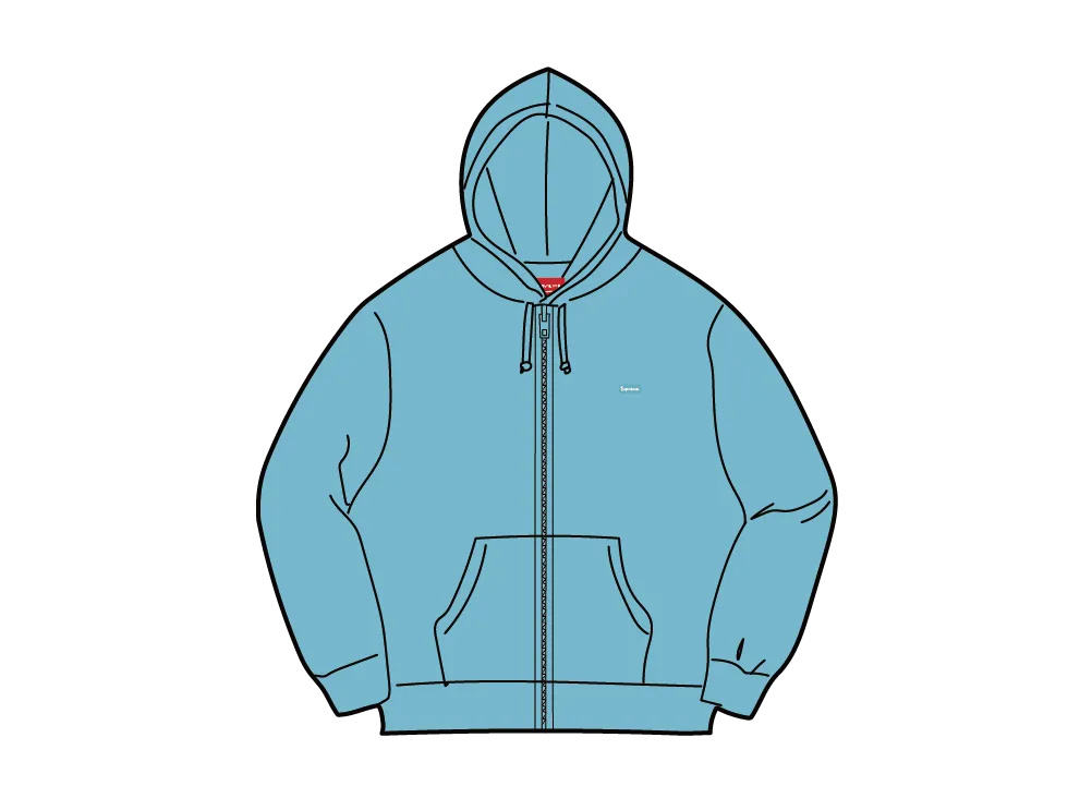 Supreme Small Box Zip Up Hooded Sweatshirt "Light Blue"