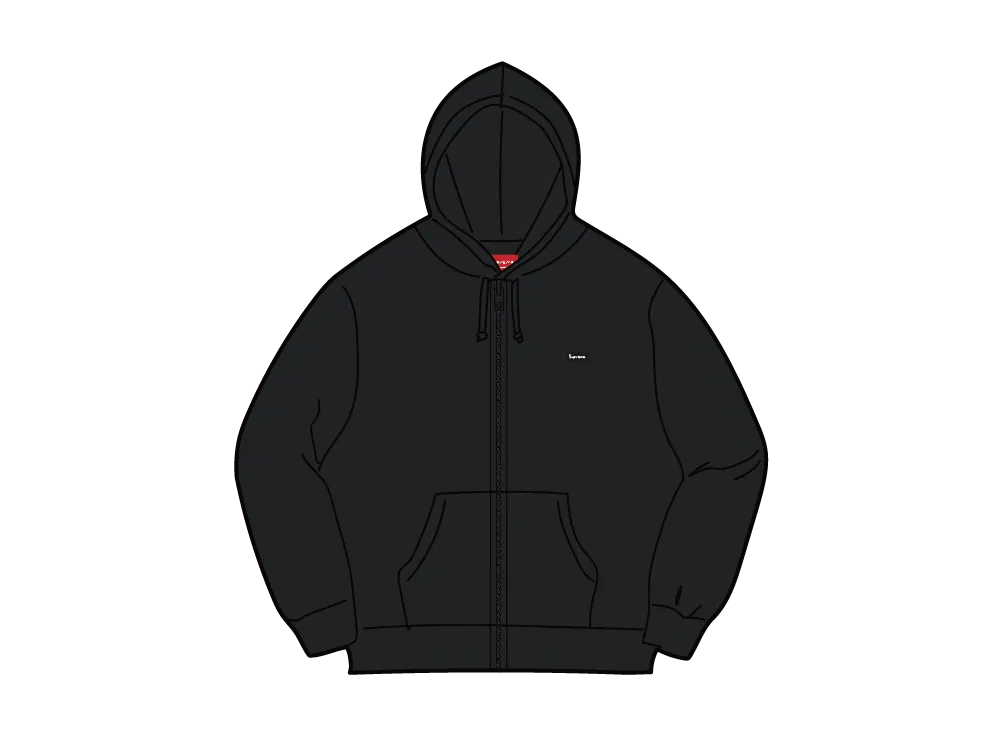 Supreme Small Box Zip Up Hooded Sweatshirt "Black"