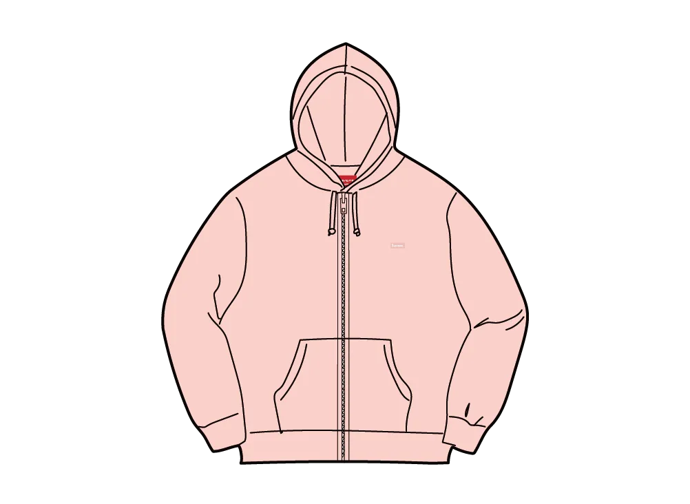 Supreme Small Box Zip Up Hooded Sweatshirt "Light Pink"
