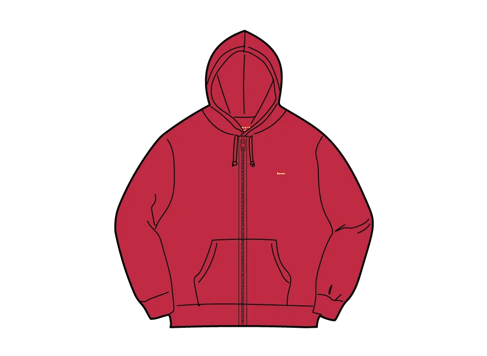 Supreme Small Box Zip Up Hooded Sweatshirt "Dark Red"