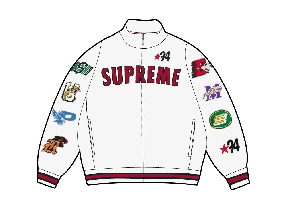 Supreme Mascots Zip Up Sweatshirt "White"