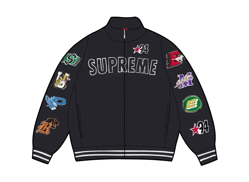 Supreme Mascots Zip Up Sweatshirt "Black"
