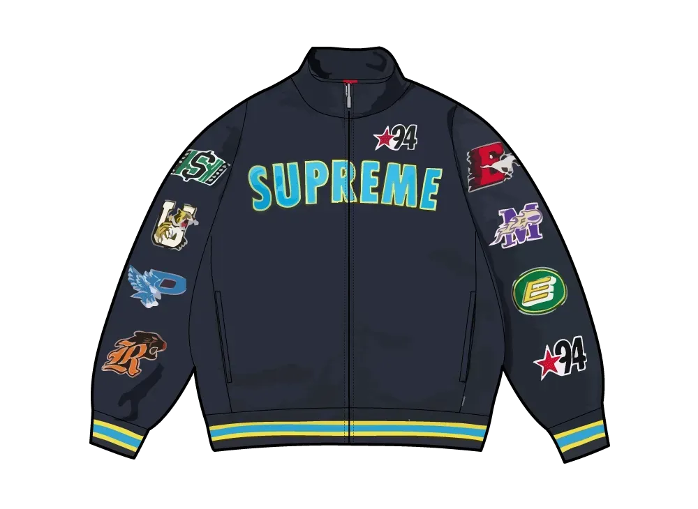 Supreme Mascots Zip Up Sweatshirt "Navy"