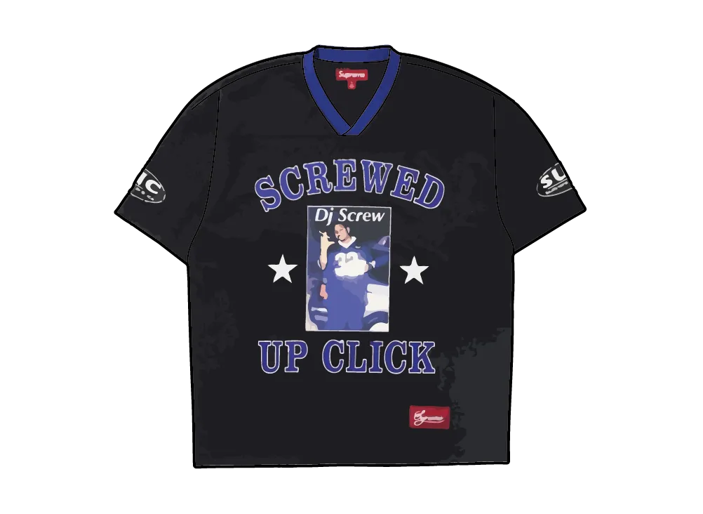 Supreme x DJ Screw Football Jersey "Black"