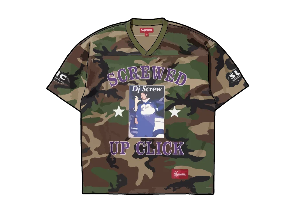 Supreme x DJ Screw Football Jersey "Woodland Camo"