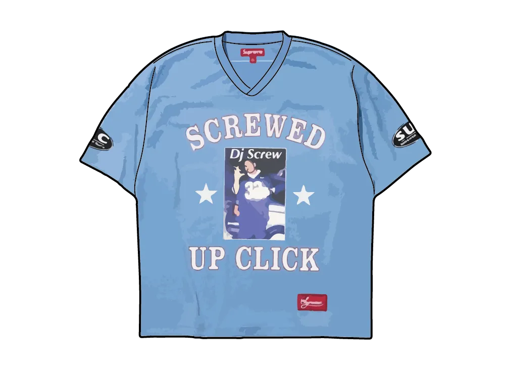 Supreme x DJ Screw Football Jersey "Light Blue"