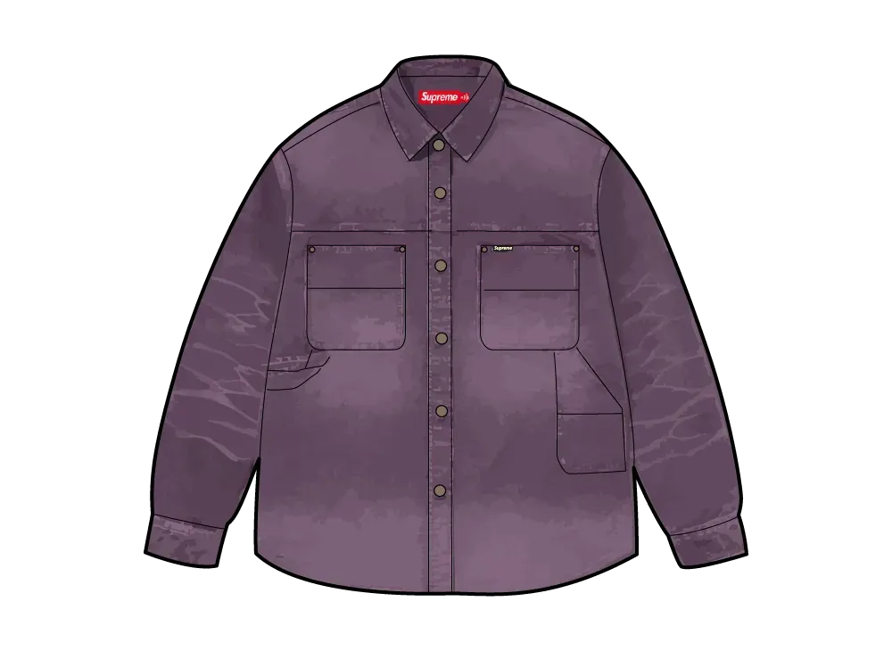 Supreme Worn Snap Painter Shirt "Purple"