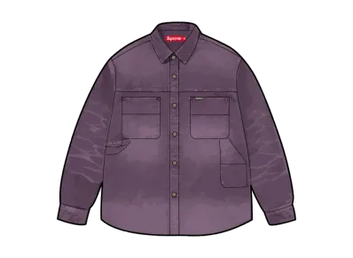 Supreme Worn Snap Painter Shirt "Purple"
