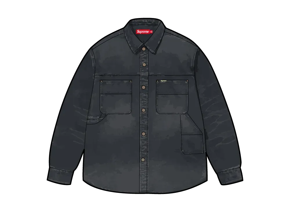 Supreme Worn Snap Painter Shirt "Black"