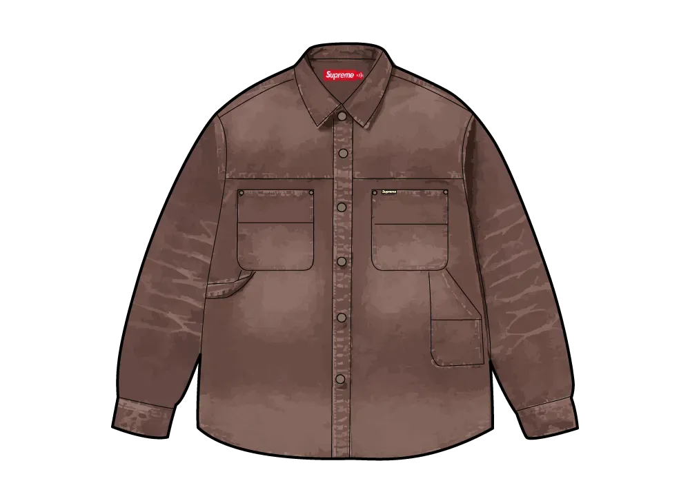 Supreme Worn Snap Painter Shirt "Brown"