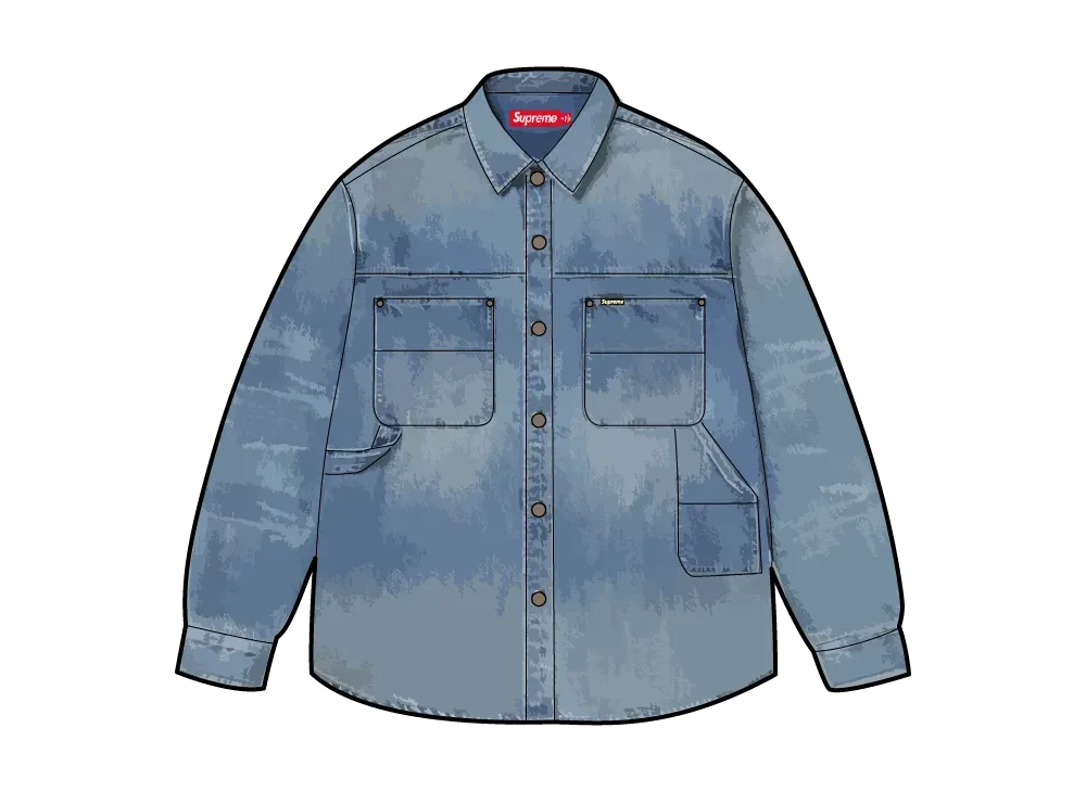 Supreme Worn Snap Painter Shirt "Denim"