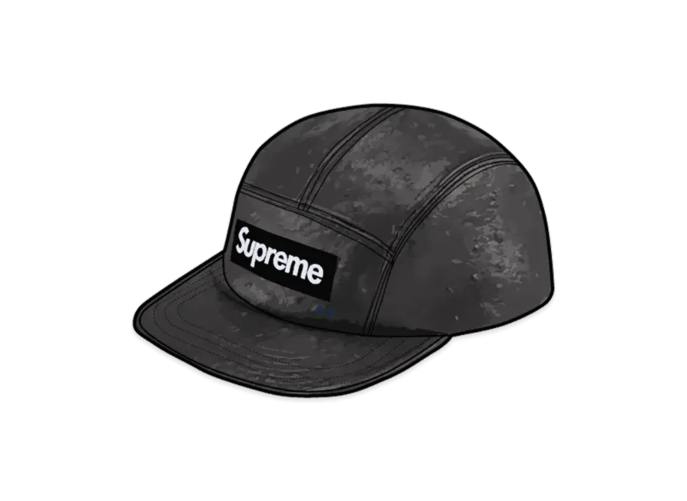 Supreme Ostrich Embossed Leather GORE-TEX Camp Cap "Black"